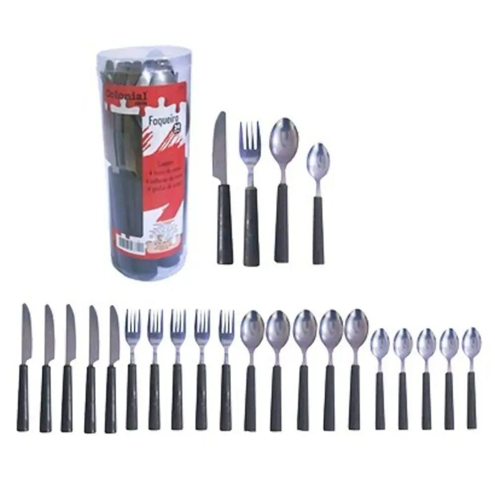 Conj De Talheres Faqueiro C 24pcs Cb Preto