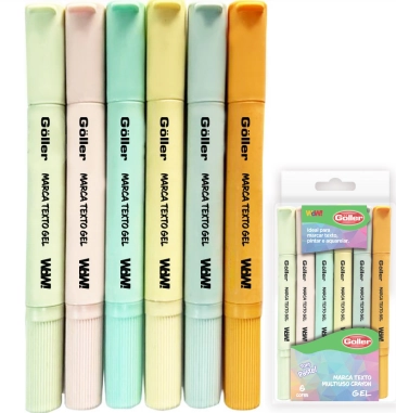 Marcador Texto Gel Wow Pastel Sort 6un Ng 1491 Daiwa