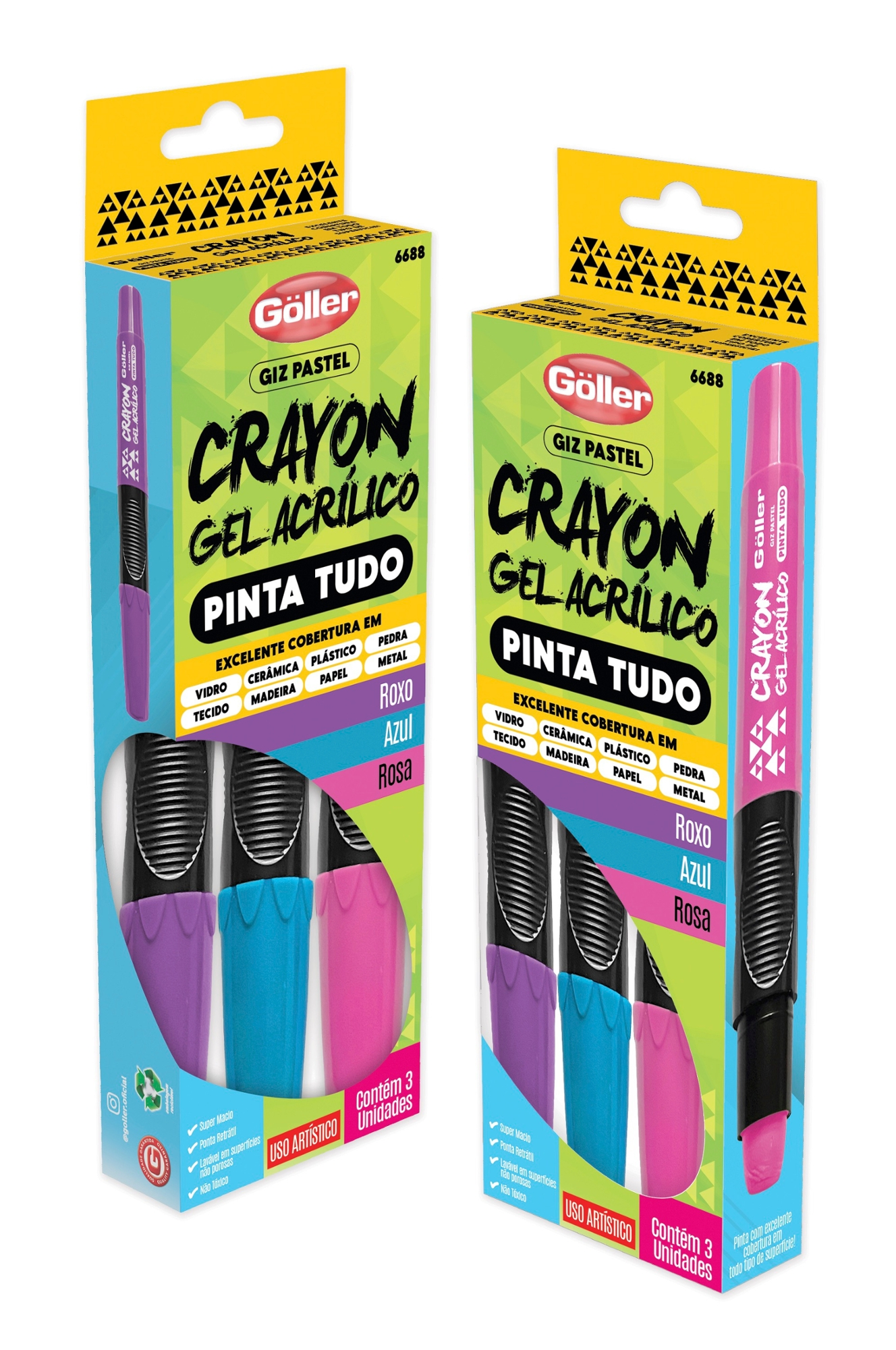 Marcador Crayon Gel Acrilico Oasis Az Rs Rx 3un G 1688 Daiwa
