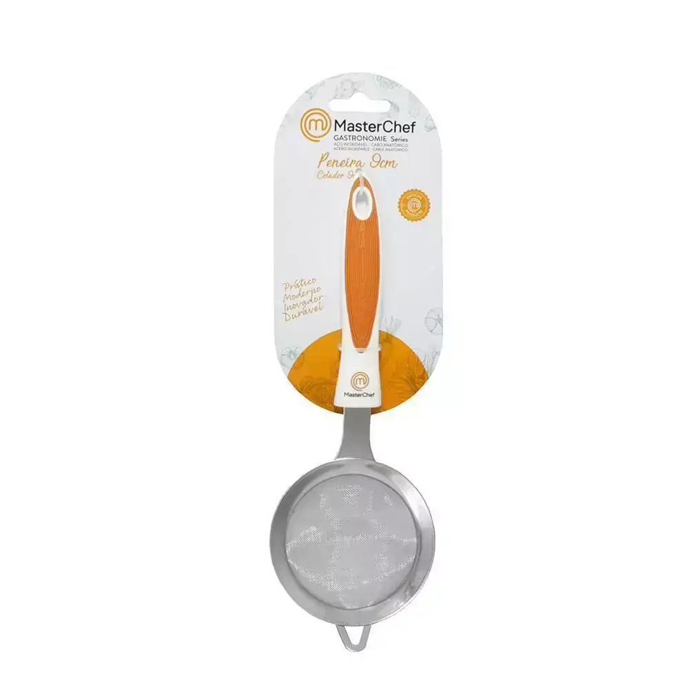 Peneira MasterChef 9cm de Diâmetro Aço Inox Laranja / Branco