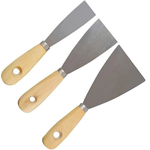 Kit Com 3 Espátulas Com Cabo De Madeira Western S 03