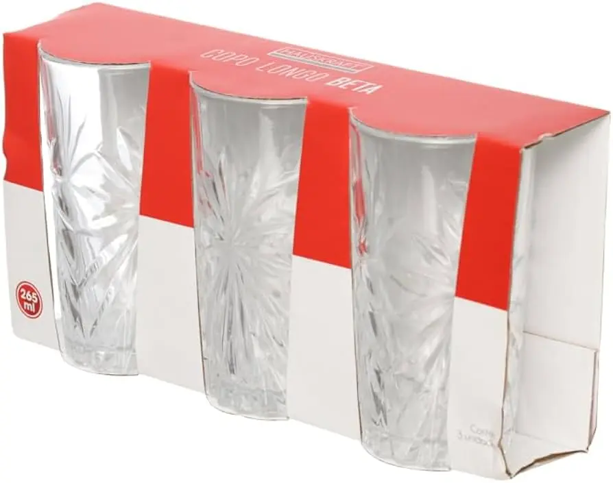Conj Hauskraft Copo Ld Cris 265ml 3pcs Un
