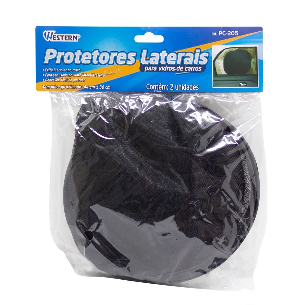 Protetor Vidro Carro Quebra Sol ventosas PRETO - 2 UNIDADES