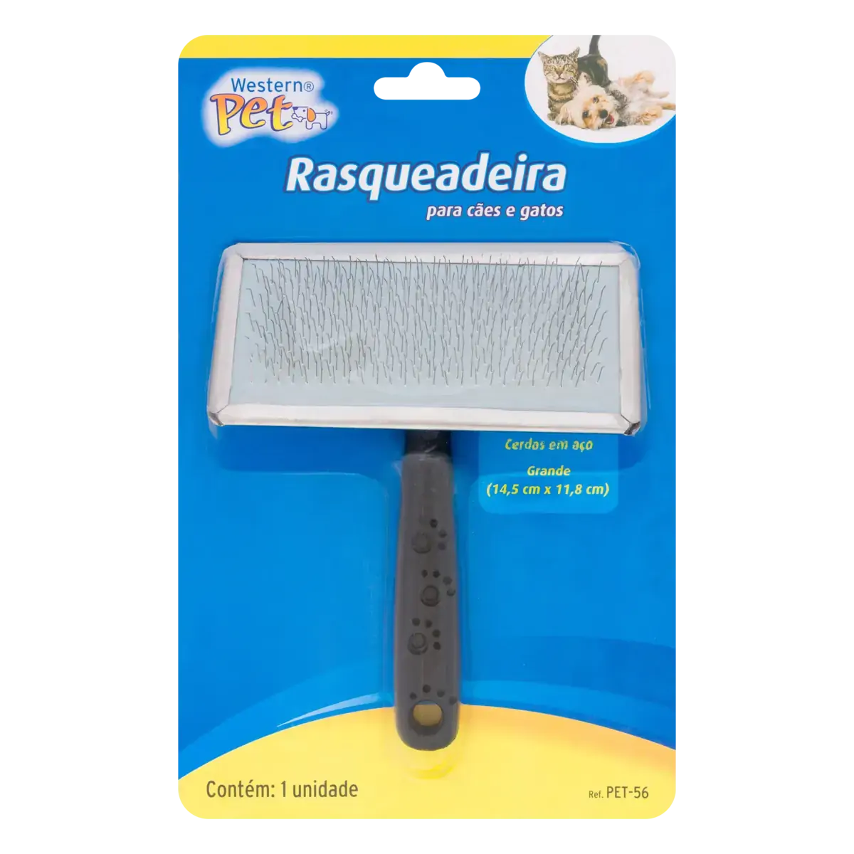 Rasqueadeira para Cães e Gatos Western Pet 14,5cm x 11,8cm