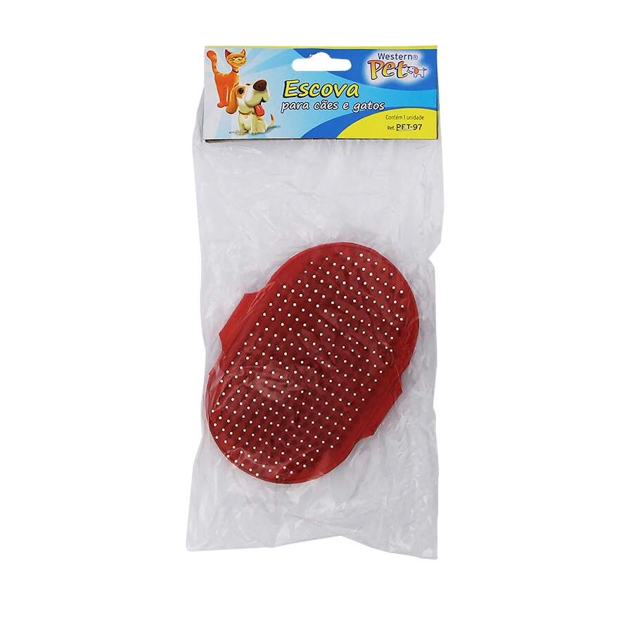 Escova e Rasqueadeira para Cães e Gatos Dupla Face Western Pet 13cm x 9,5cm x 4,1cm
