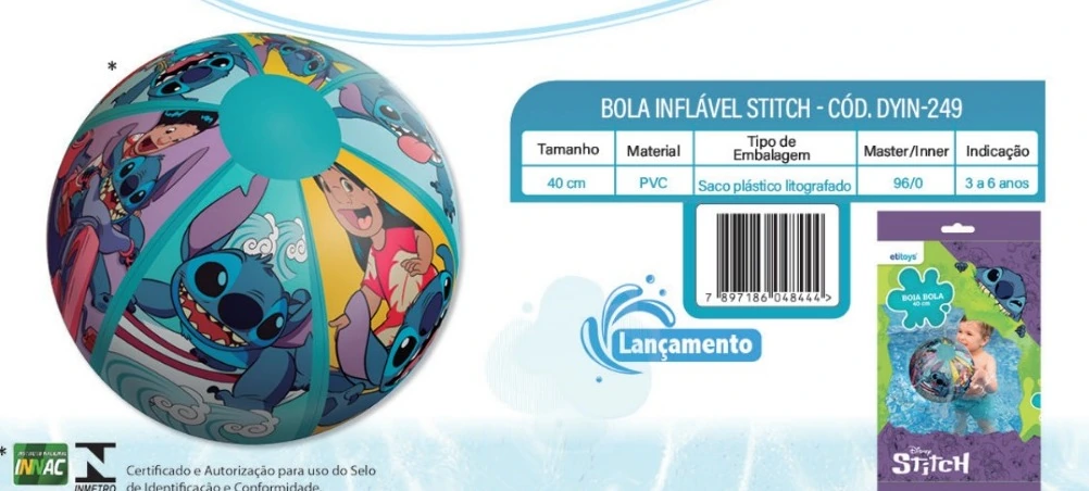 Bola Inflavel Stitch 40cm Ref.dyin 249 Etilux
