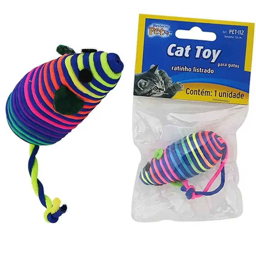 Brinquedo Gato Rato Listrado 6,5Cm Western Pet