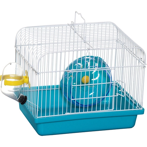 Gaiola Hamster Western Com Roda Bebedouro E Comedouro Azul