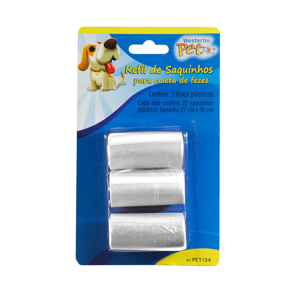Kit 3 Refil Coletor de Fezes Animal Pet Cães e Gatos