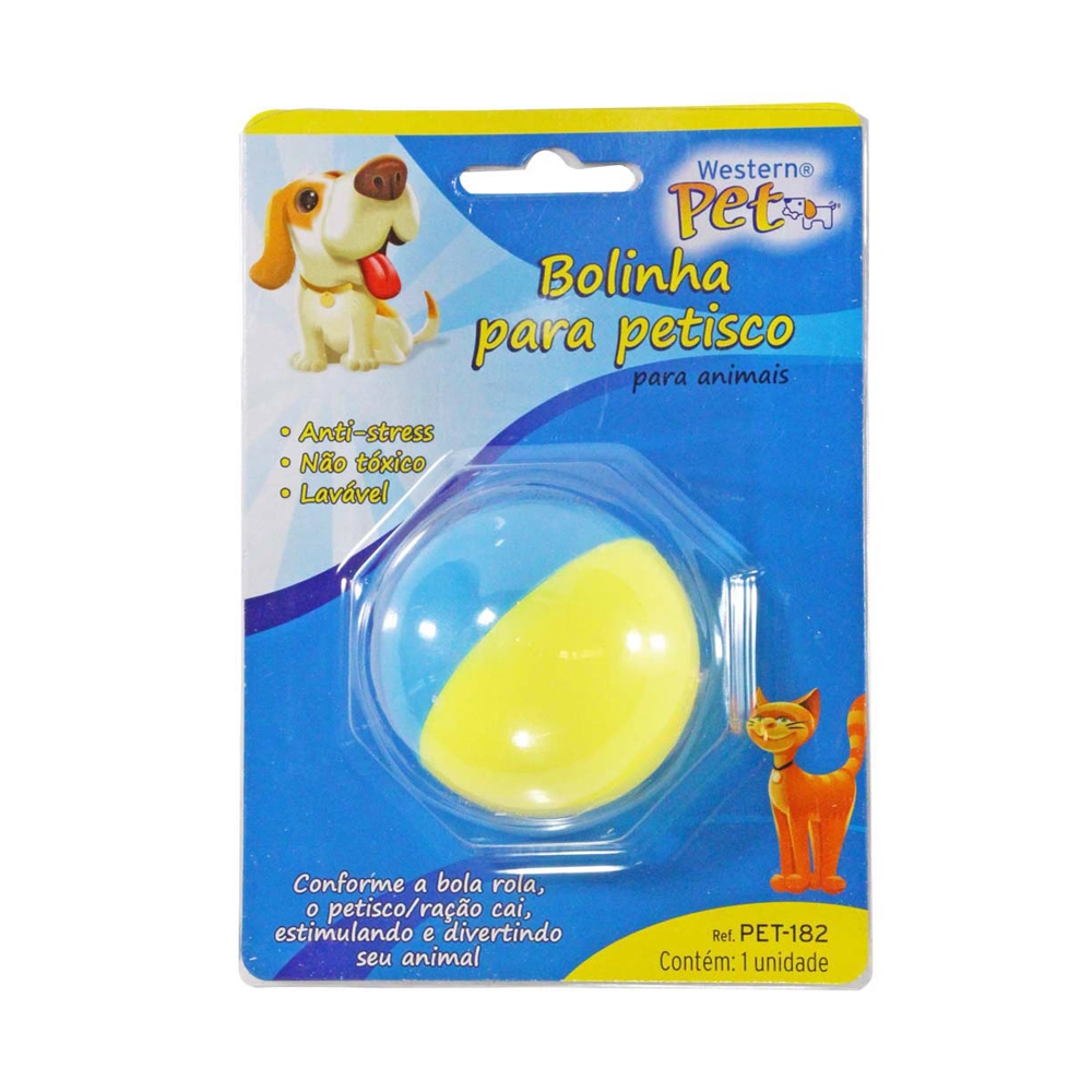 Bolinha para Petisco Azul e Amarela Western