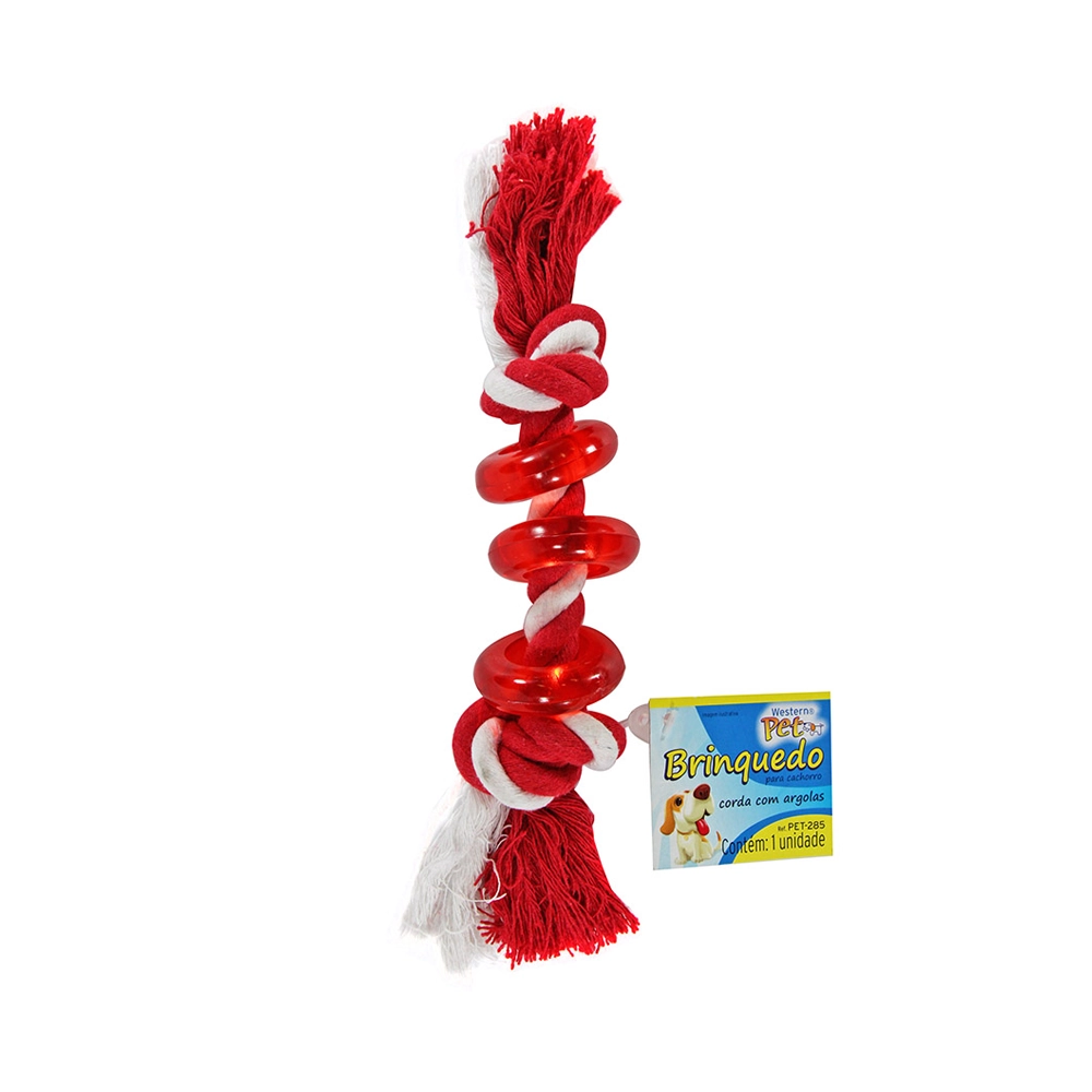 Brinquedo Cão Corda C Argolas Western Pet