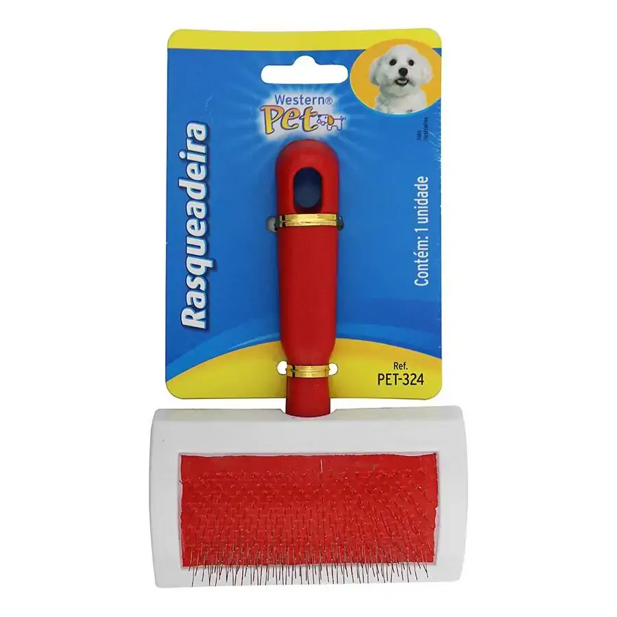 Escova Western Para Cães E Gatos Vermelho