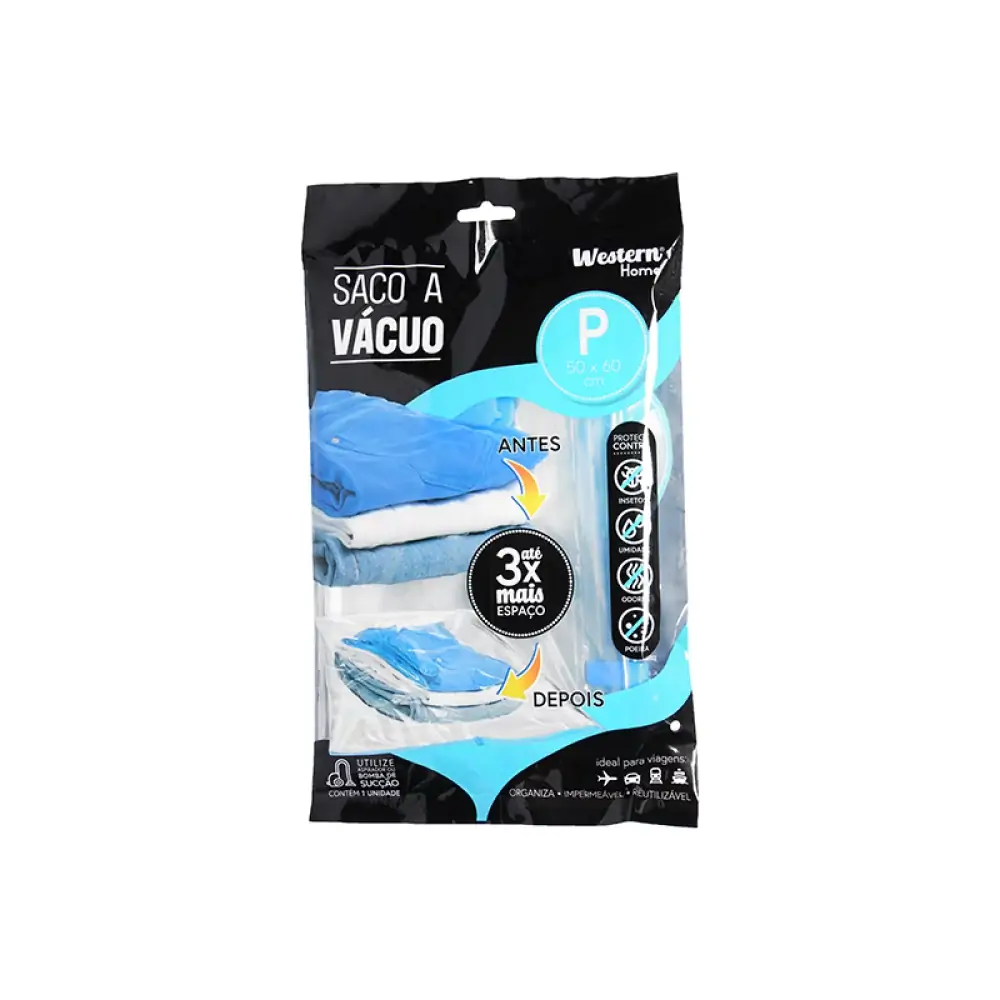 Saco A Vacuo P/guardar Roupas 50x60cm