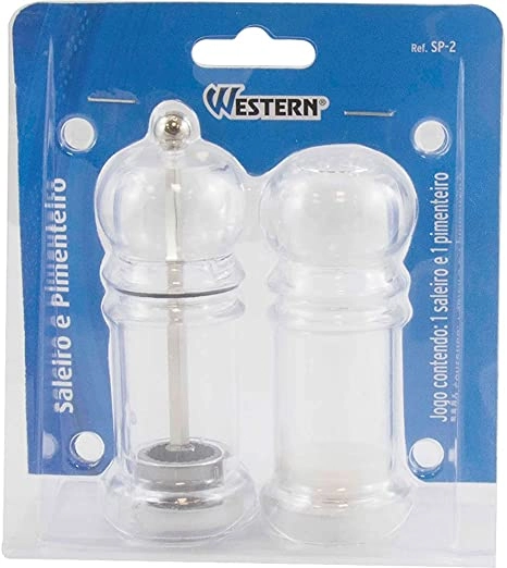 KIT JOGO 2 MOEDOR SALEIRO E PIMENTEIRO WESTER SP-2