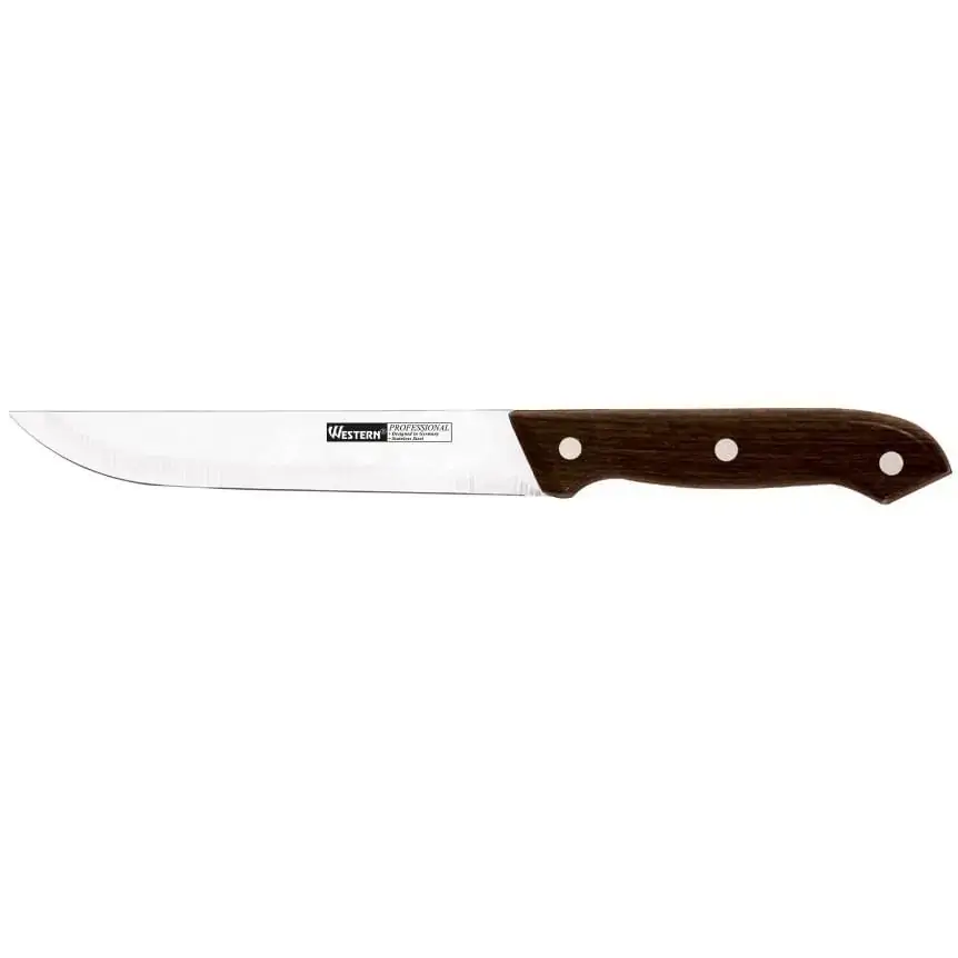 Faca Cozinha Cabo Madeira 7´ 29,5Cm Western Home