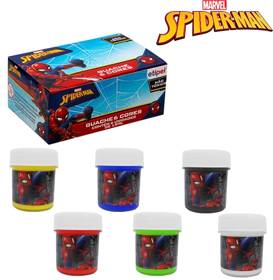 Guache Etilux 6 Cores Spiderman