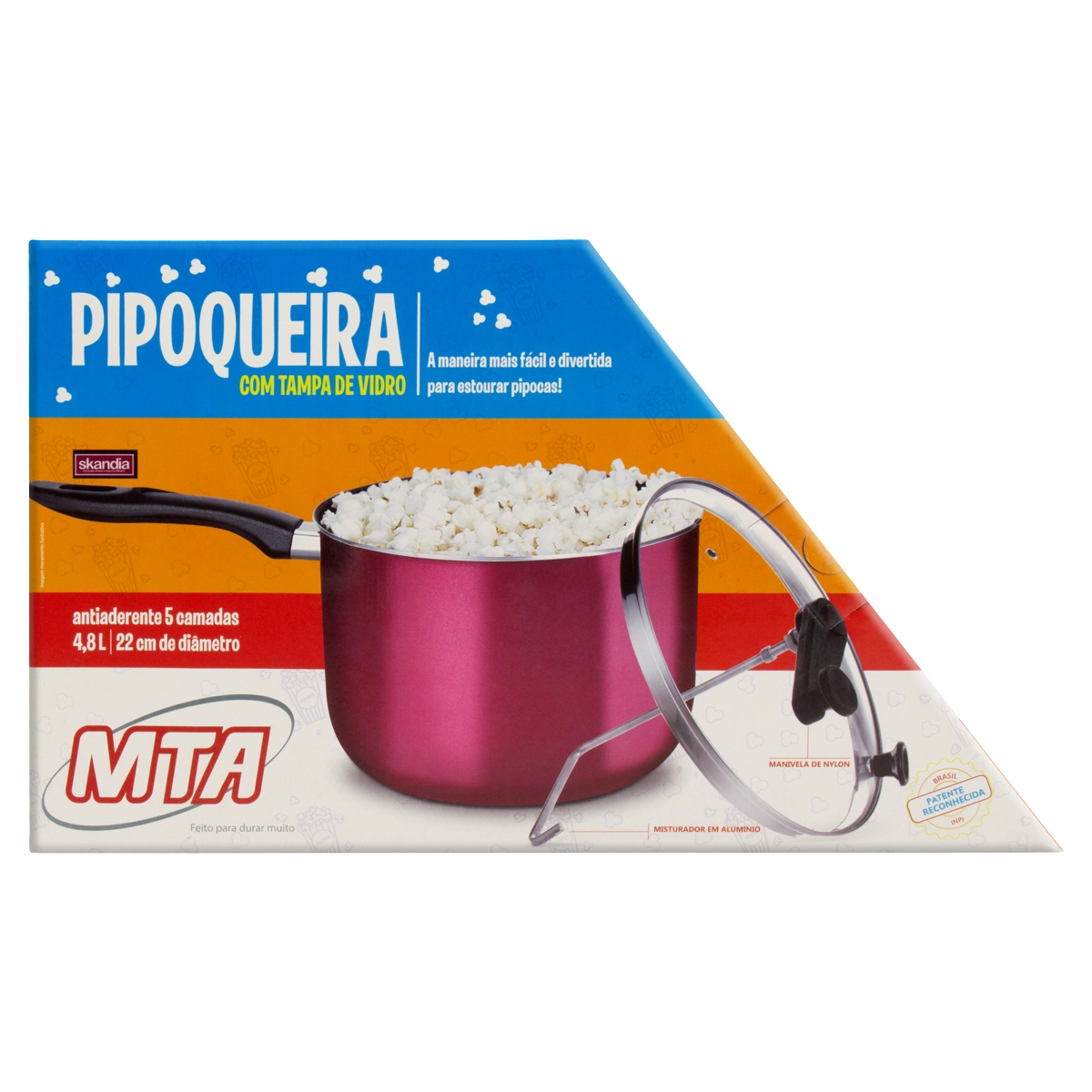 Pipoqueira Antiaderente Supra 4,8L Cereja MTA 3030