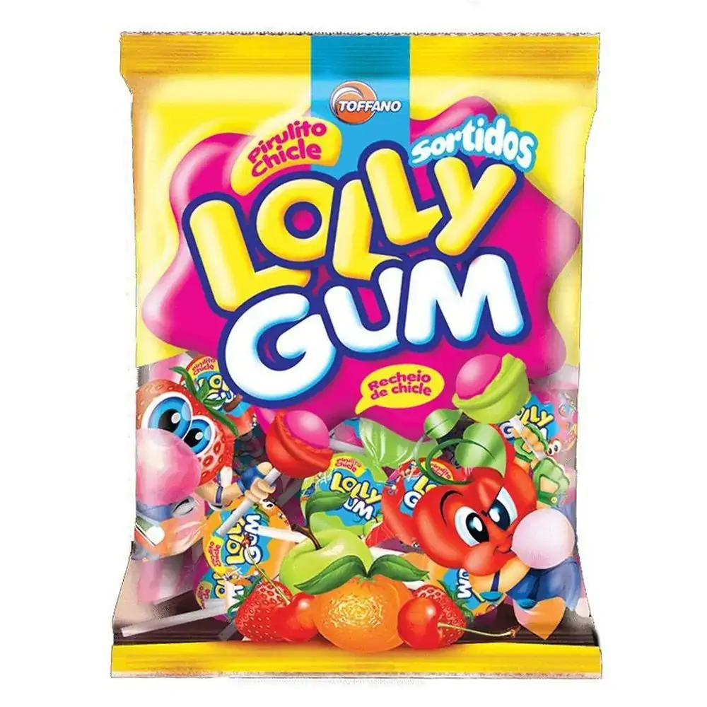 Pirulito Lolly Gum Toffano Frutas 600g