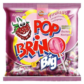 Pirulito Pop Brinq Big Framboesa 450g