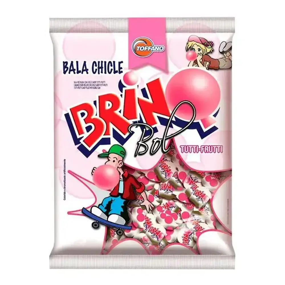 Doce Bala Toffano 200g Chicle Brinq T.frutti