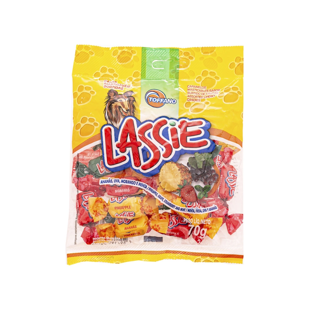 Bala Lassie 70g Menta/mor./uva/ananas