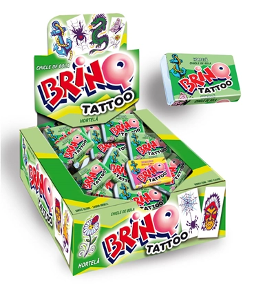 Chicle Bola Brinq Mostro Tatto Hortela