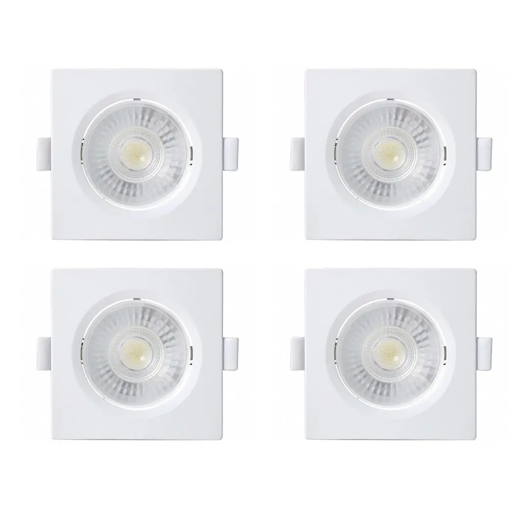 Kit 4 Spot Embutir Taschibra Alltop Quadrado Led 7w 4000k
