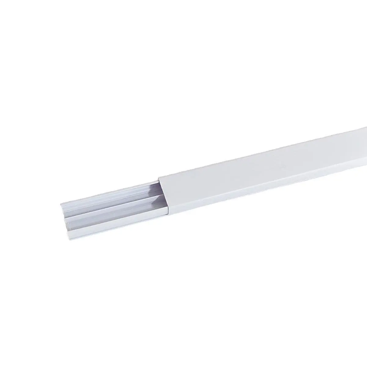 Canaleta Plástica Branca Com Divisória Adesivada Externa 20mm X 2m - Plasbhon