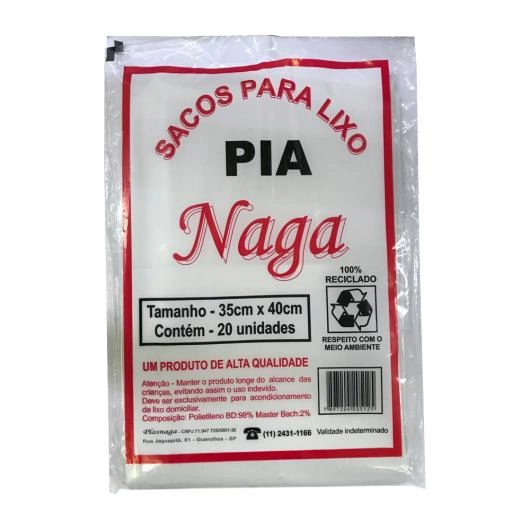 Saco Lixo Pia Naga 35cm X 40cm