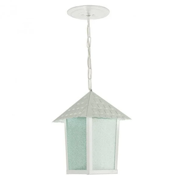 Pendente Quadrado Vidro Pontilhado Colonial 100100-04 Blumenau Branco
