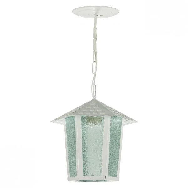 Pendente Colonial Sextavado Vidro Pontilhado 100200-04 Blumenau Branco