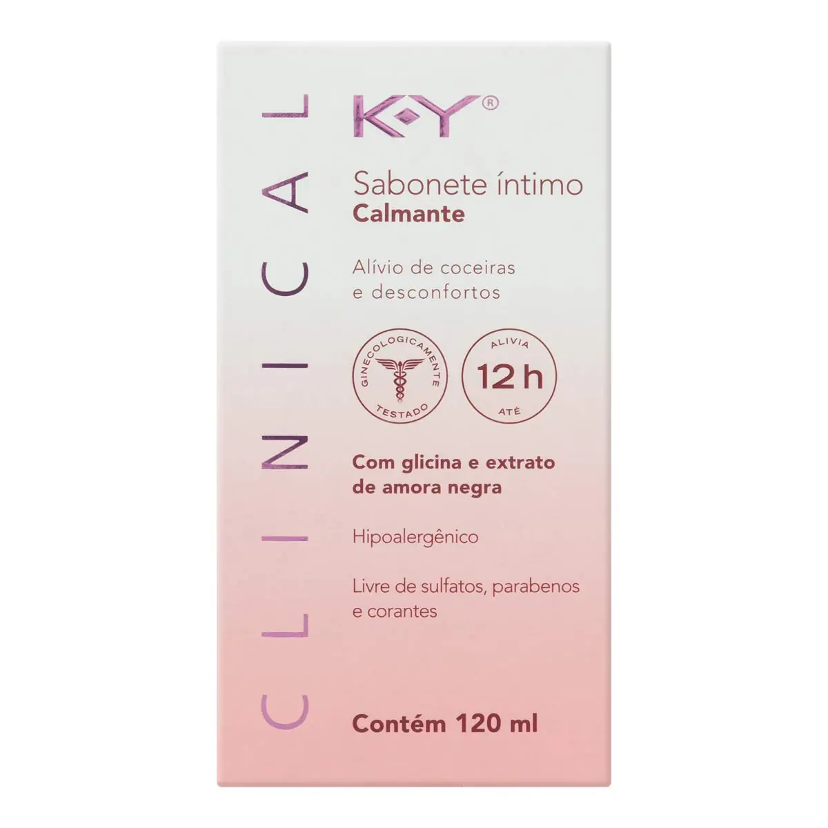 Sabonete Líquido íntimo Calmante K Y Clinical Caixa 120ml