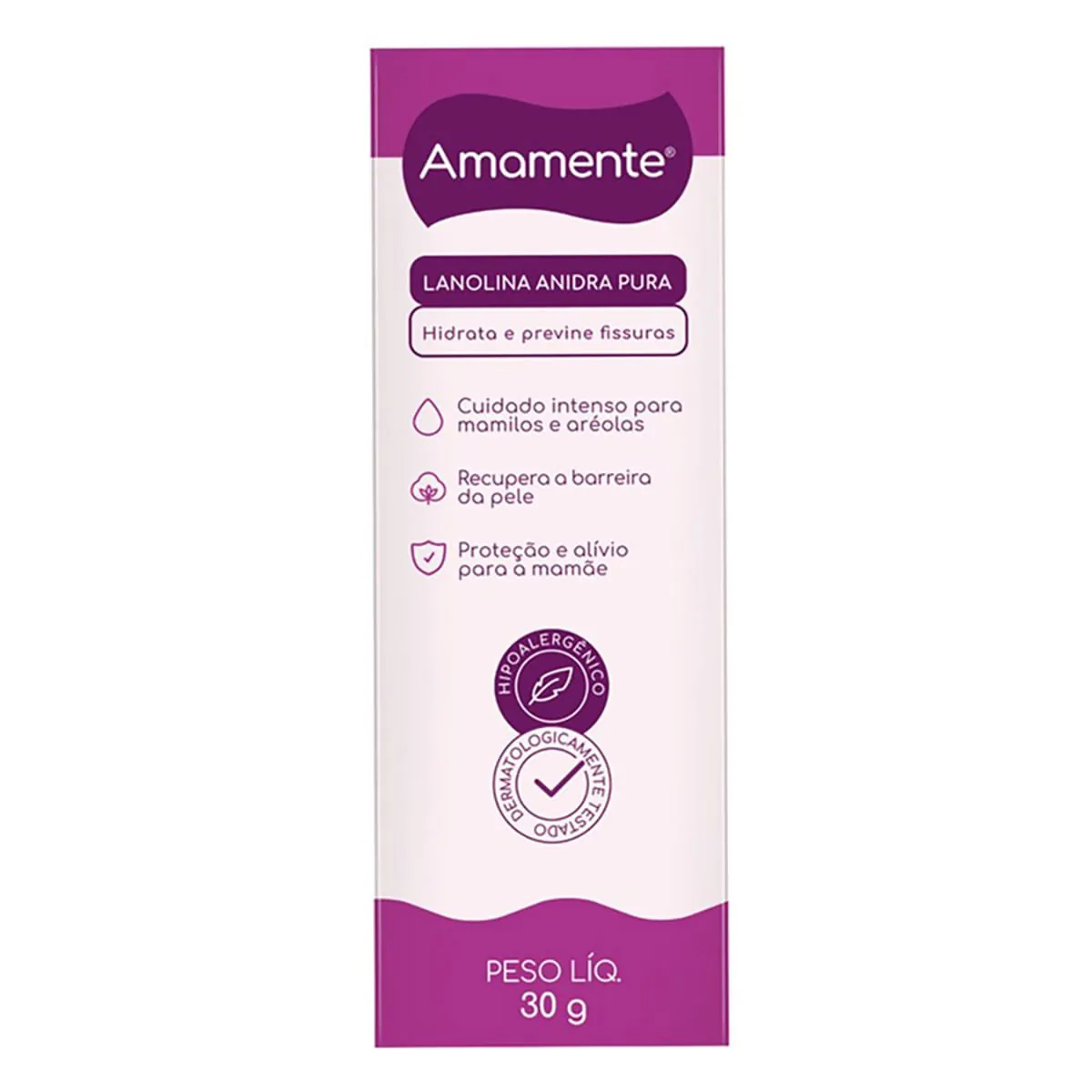 Pomada para Seios Amamente Lanolina Anidra Pura 30g