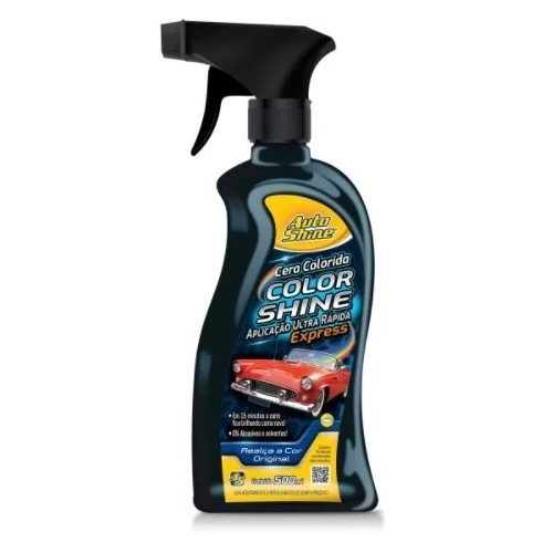 Cera ColorShine Express Preta 500ml - AUTOSHINE AS12541500Ml