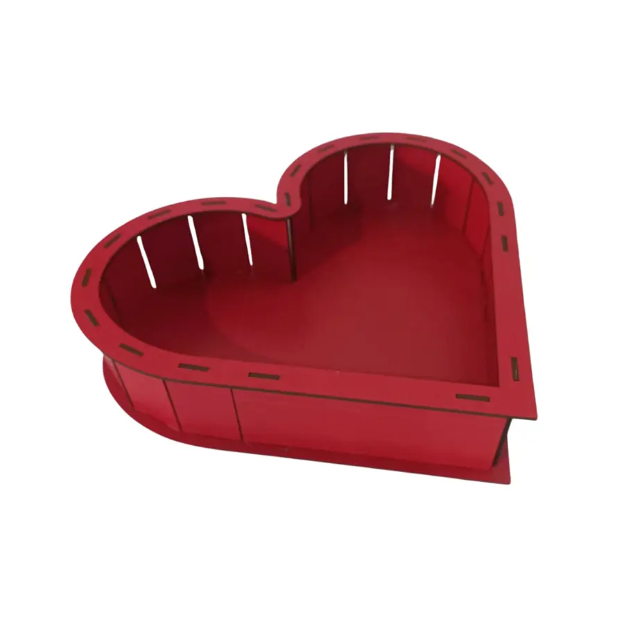 Bandeja Coracao Mdf Verm 15x16x6,5cm Rg90123vm Mundo Decorativo