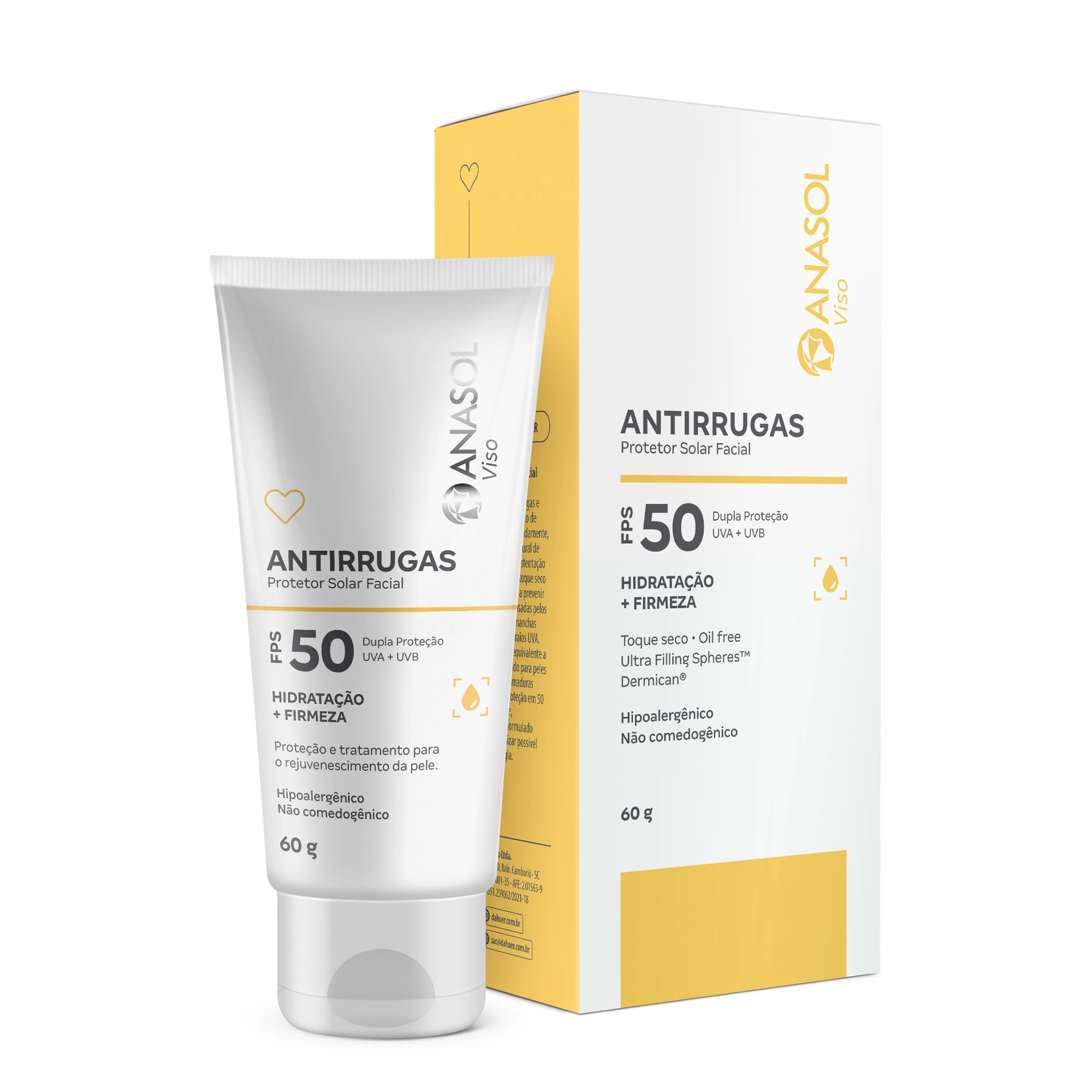Protetor Solar Facial Antirrugas FPS50 - 60g - Anasol Viso