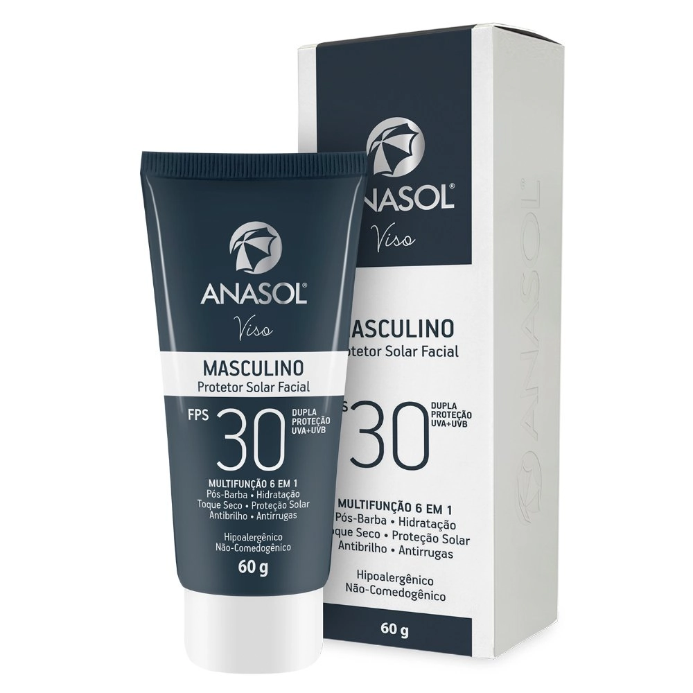 Protetor Solar Facial Masculino FPS 30 - 60g - Anasol Viso