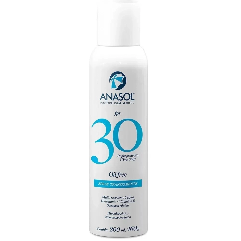 Protetor Solar Aerossol Fps 30 Anasol Frasco 200ml Spray