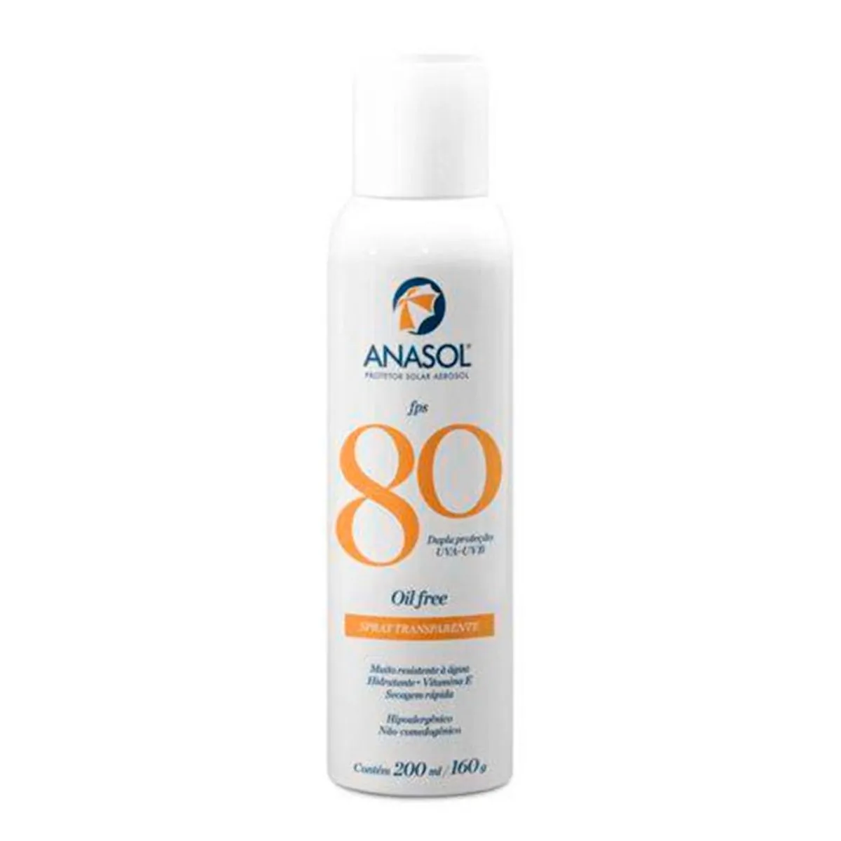 Protetor Solar Aerossol Fps 80 Anasol Frasco 200ml Spray