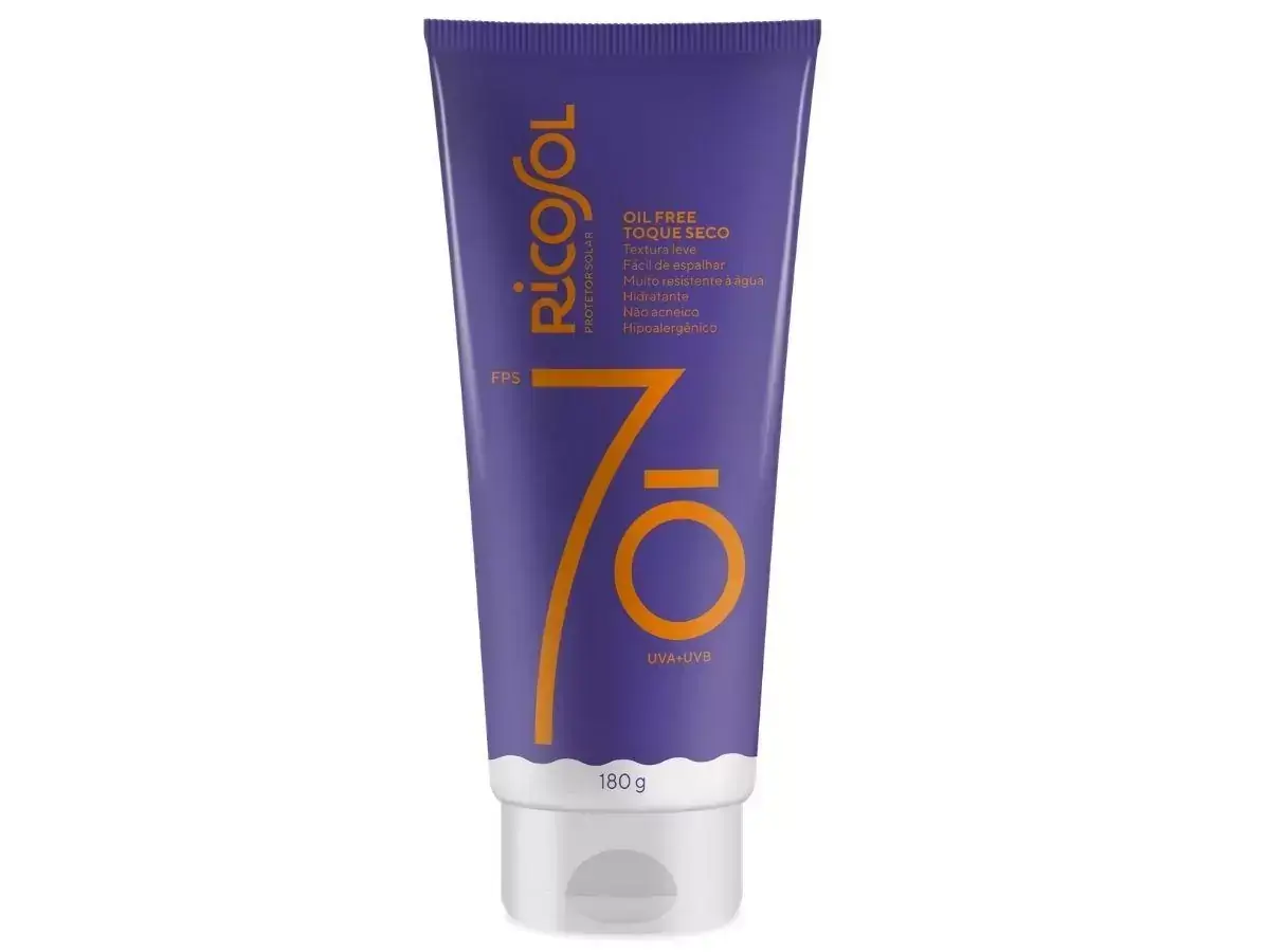 Protetor Solar Vegano Ricosol Toque Seco Oil-free Fps70 180g