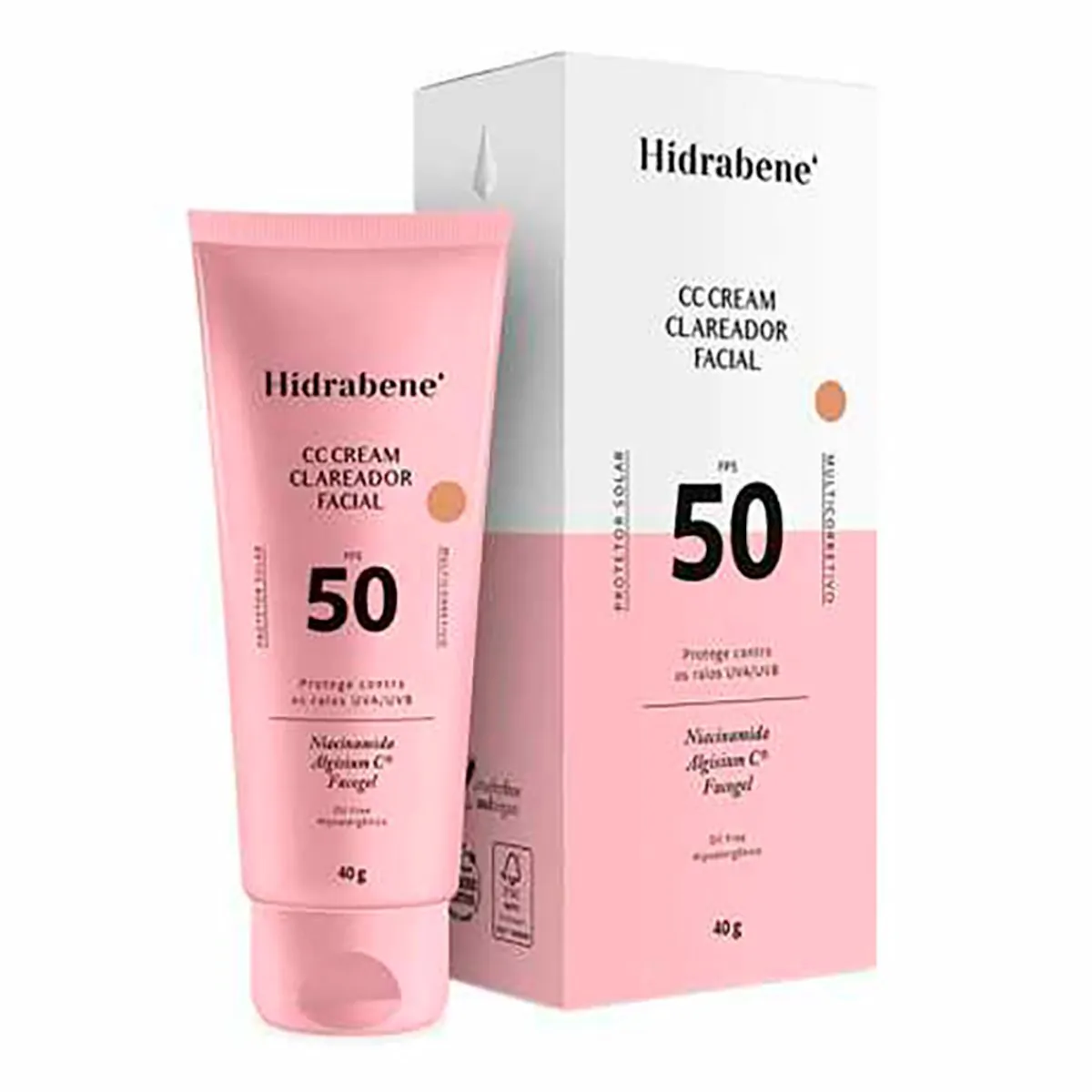 Protetor Facial Cc Cream Fps50 Hidrabene Com Cor De Base