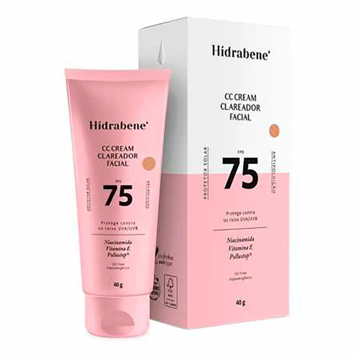 Protetor Facial Cc Cream Fps 75 Hidrabene Com Cor de Base