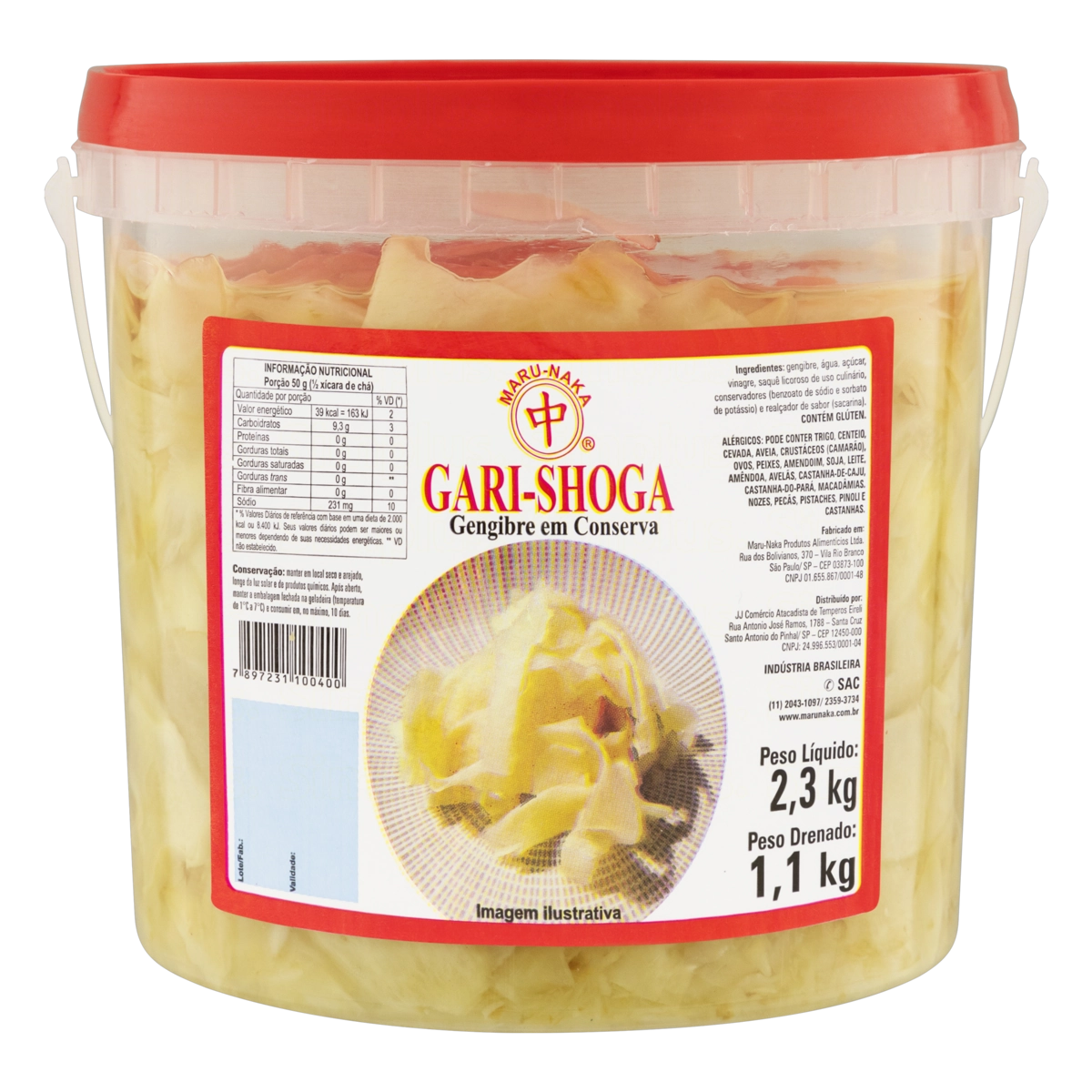 Gari Shoga Em Conserva Maru Naka Balde 1,1kg