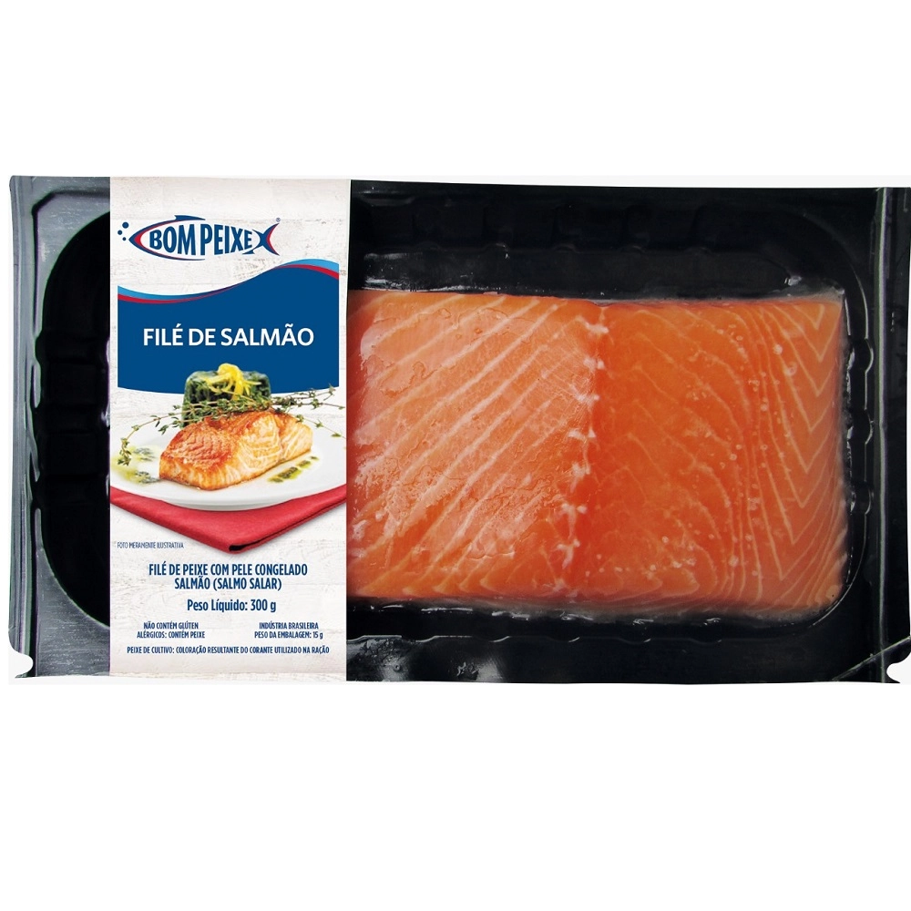 Filé de Salmão Congelado BOM PEIXE 300g