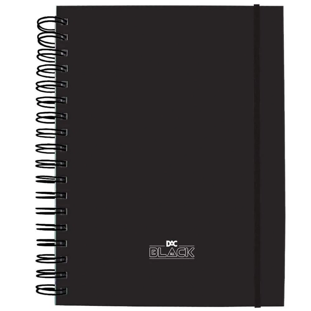 Caderno Univ C/elastico Smart 80fl Destacaveis 90g Dac All Black