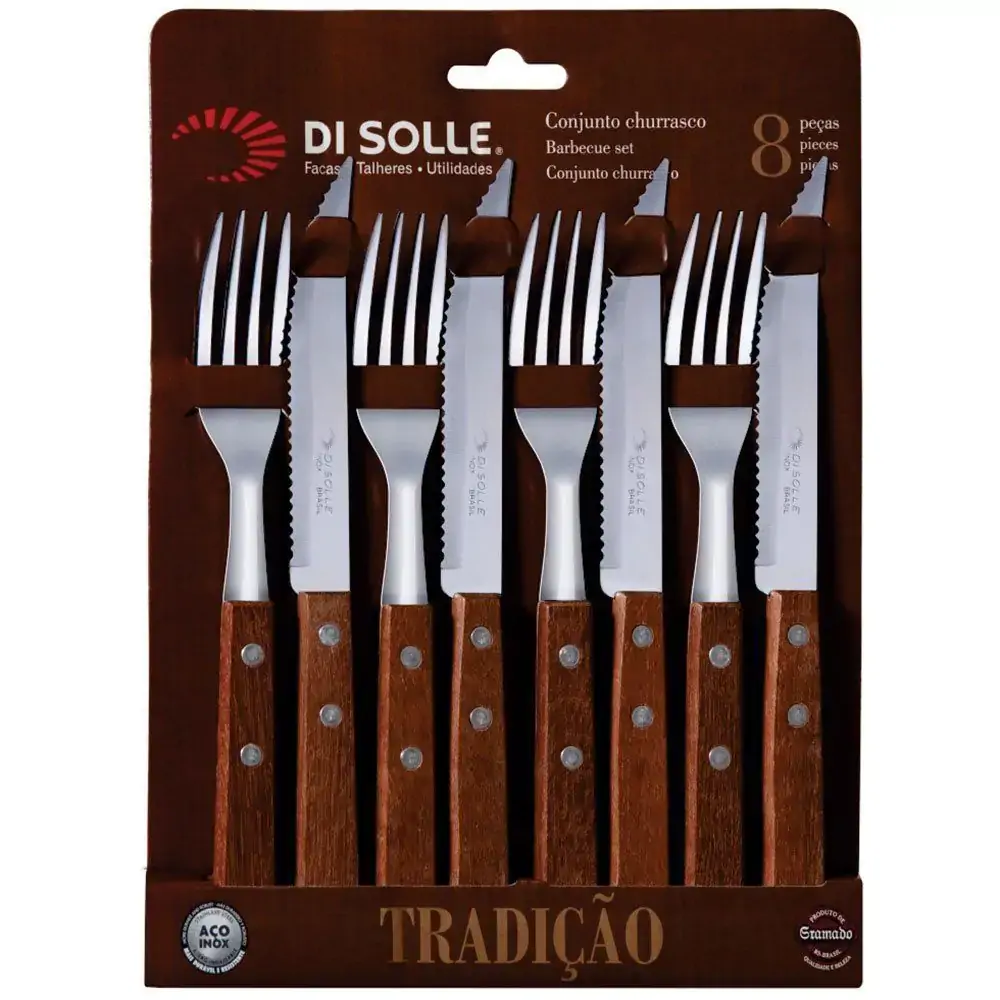 Conj Talher Churrasco Di Solle Tradicao 8 Pecas