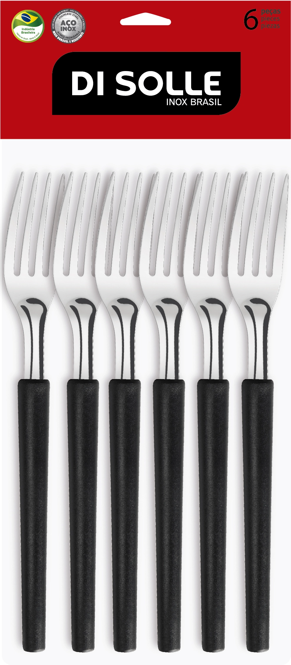 Cjto Millenium Preto Garfo Mesa C/6pcs