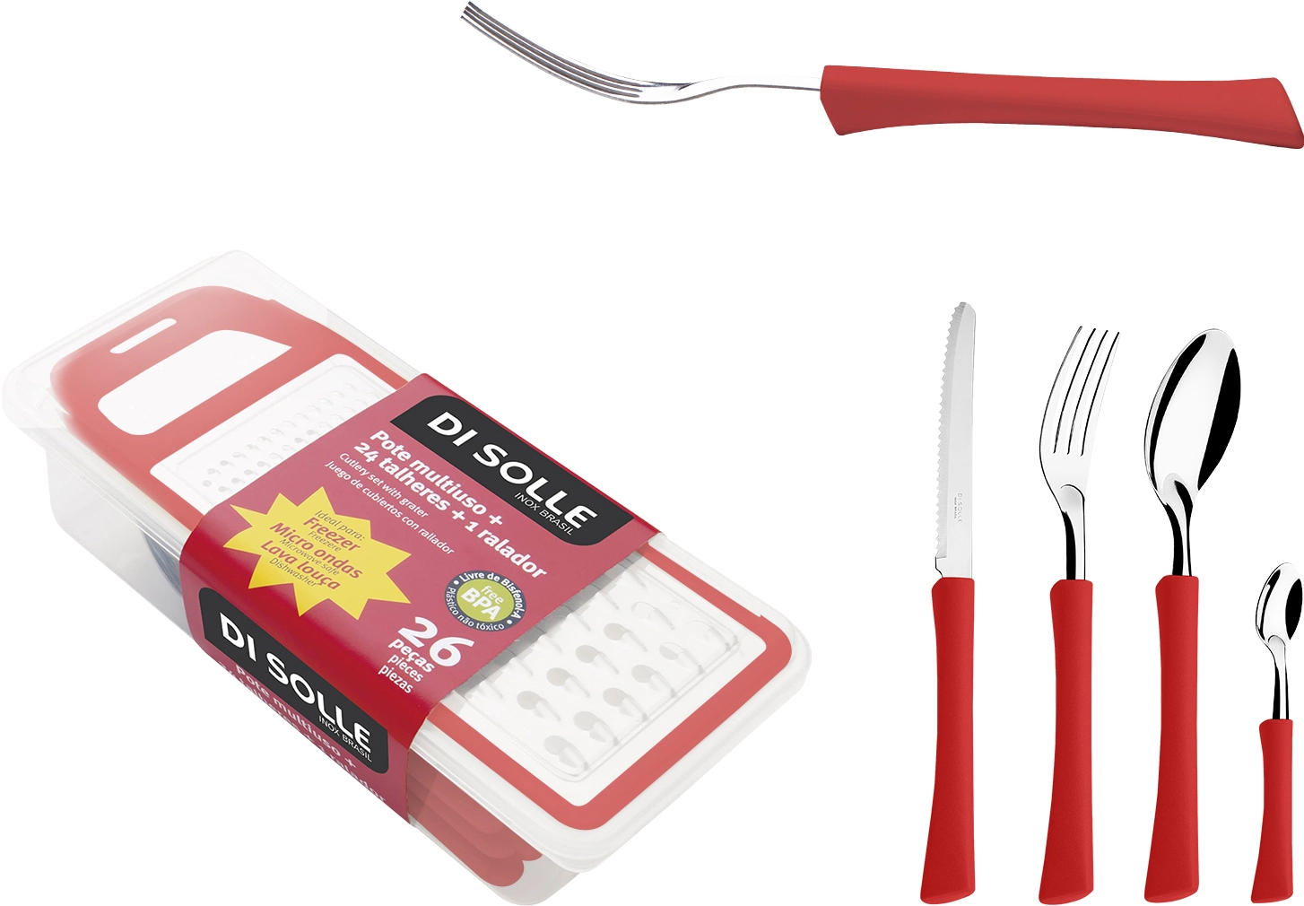 Pote 24 Pcs C/ralador Vermelho Di Solle