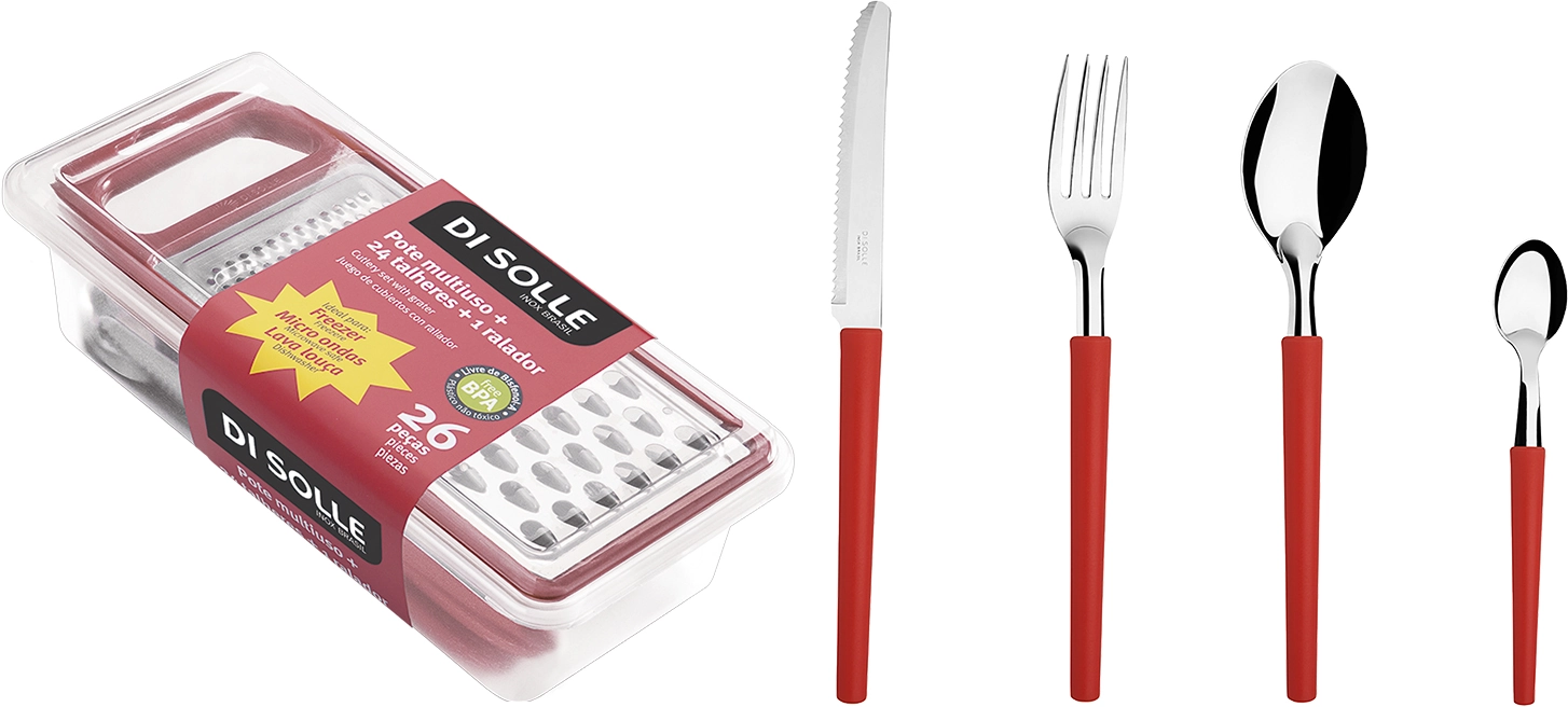 Pote Milleniun 24 Pcs C/ralador Vermelho Di Solle
