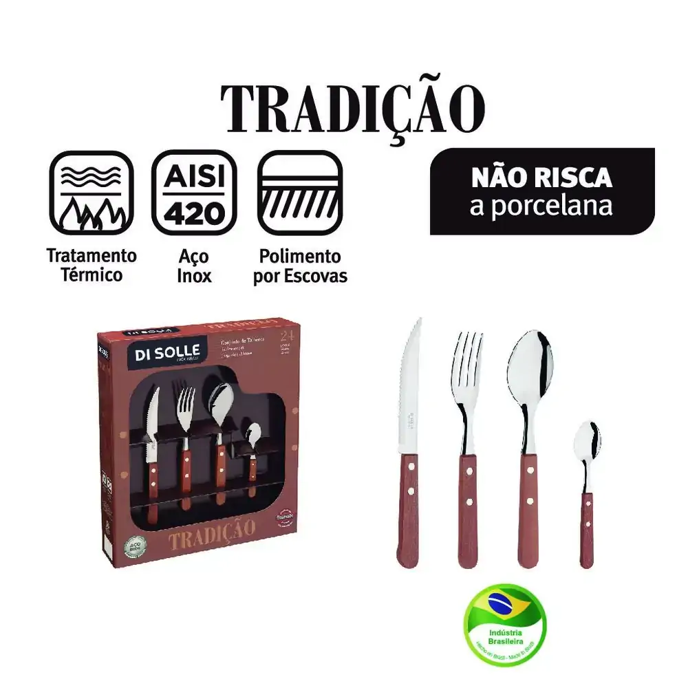 Conj Talher Di Solle Tradicao 24 Pecas